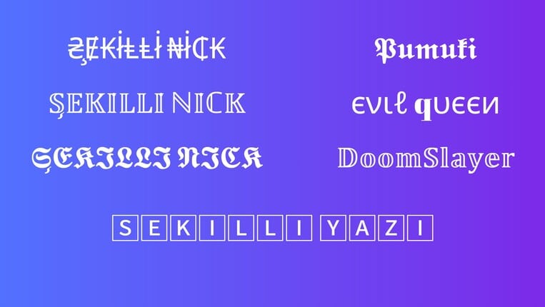 Şekilli Nick ve Şekilli Yazı Yazma